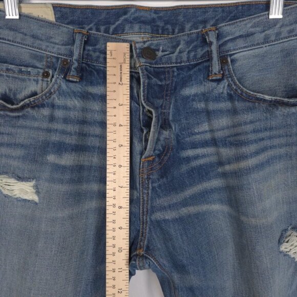 Abercrombie & Fitch Men’s Distressed Straight Jeans Button Fly Cotton Size 34x34 - Picture 5 of 13